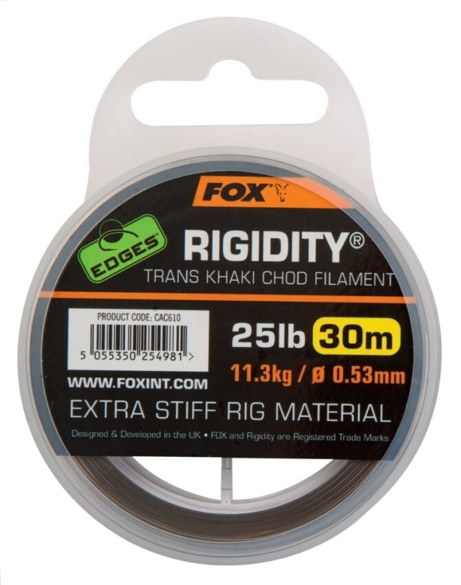 Fox Vlasec Edges Rigidity Trans Khaki 30m - 0.53mm 25lb