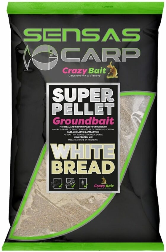 Sensas Krmítková směs Crazy Baits 1kg - White Bread