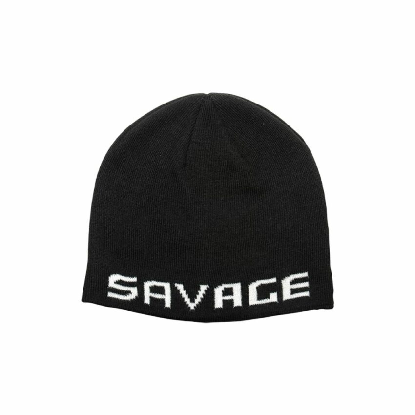 Savage Gear Zimní čepice Logo Beanie Black/White