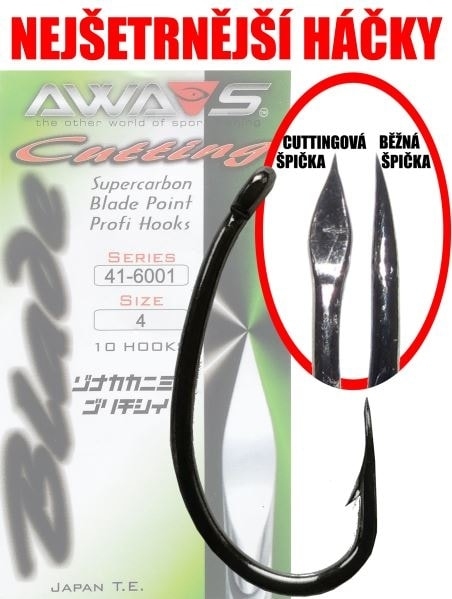 Awa-S Háčky Cutting Blade 6001 Black Nickel 10ks - vel.2