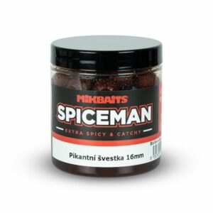 Mikbaits Boilie v dipu Spiceman 250ml - Pikantní Švestka 24mm