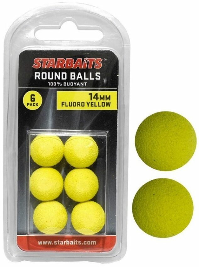 Starbaits Pěnová nástraha Round Balls 14mm 6ks - žlutá