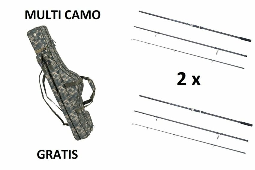Mivardi 2x Prut Sentinel Carp 390SH + Obal Multi Camo 145